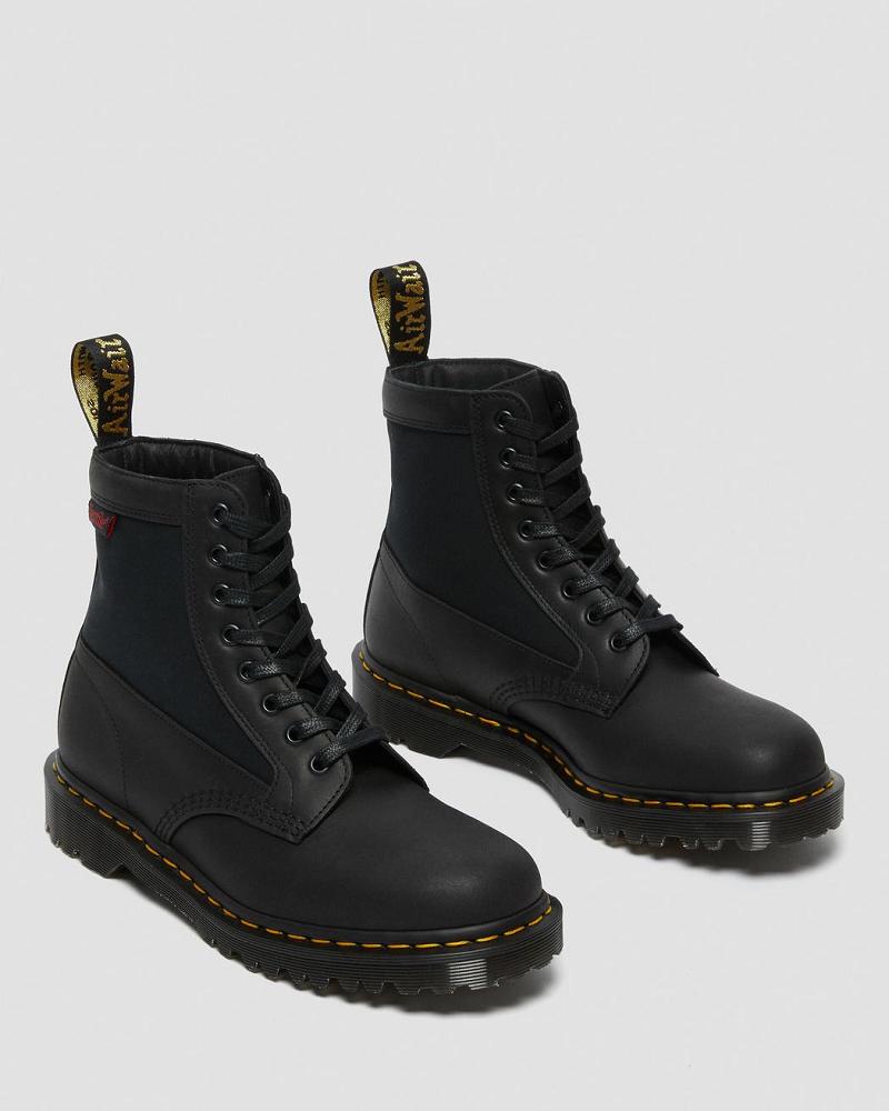 Black Men's Dr Martens 1460 Panel Made in England Leather Lace Up Boots | CA 520DFM